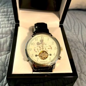 Disney Skeleton Elgin Mickey Mouse Watch - 35 Jewels Automatic Wind Day &Amp